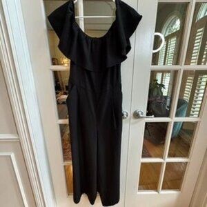 Banana Republic Black Ruffle Jumpsuit – Size 8